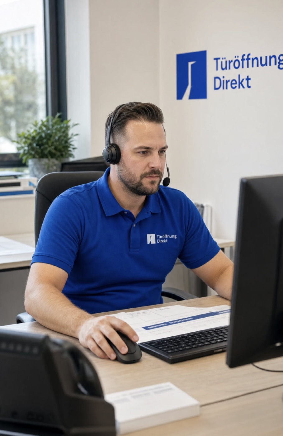 Annahme eines Auftrags am Telefon